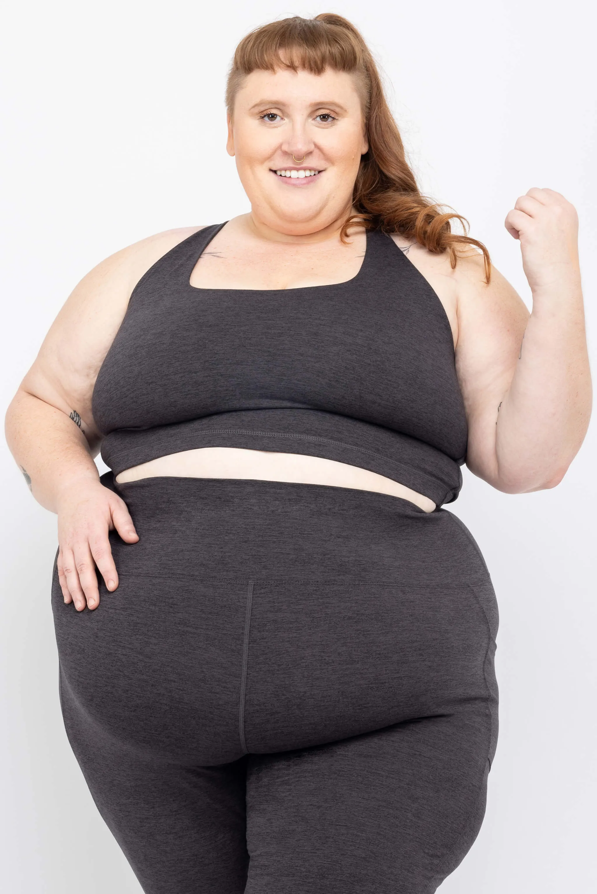SuperSoft Strappy Bra - Heather Black