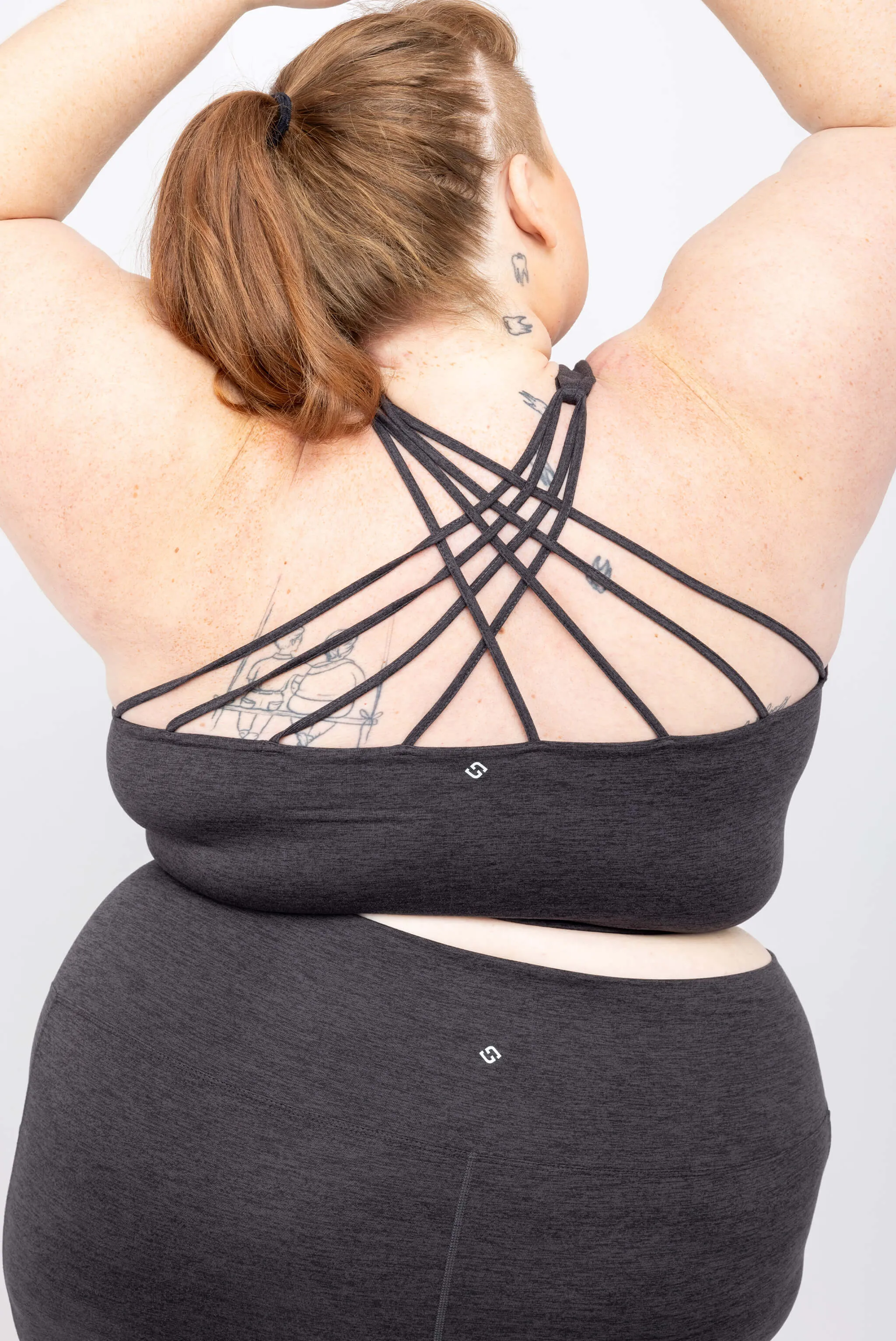 SuperSoft Strappy Bra - Heather Black
