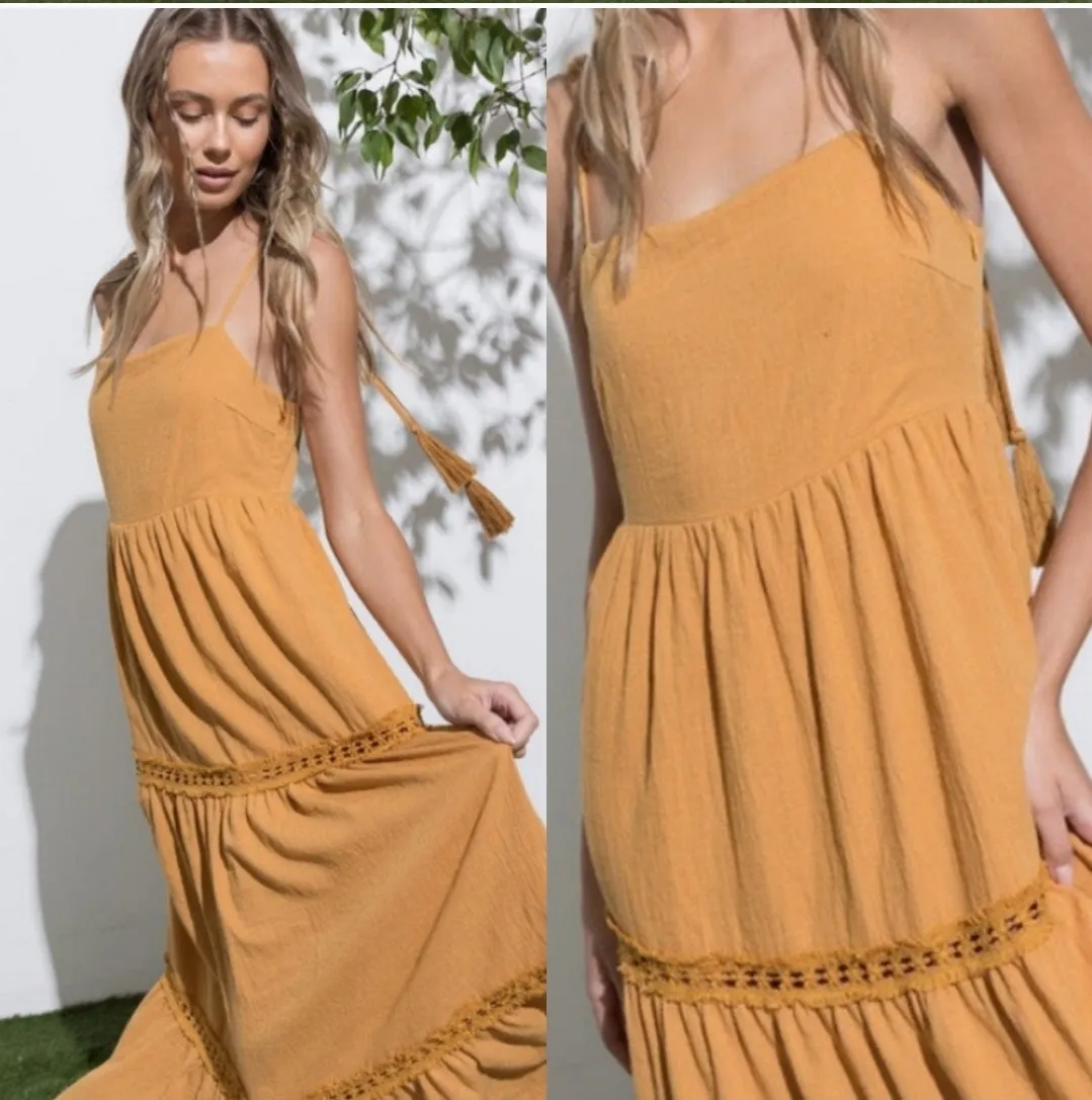 Tassel Tie Maxi Dress