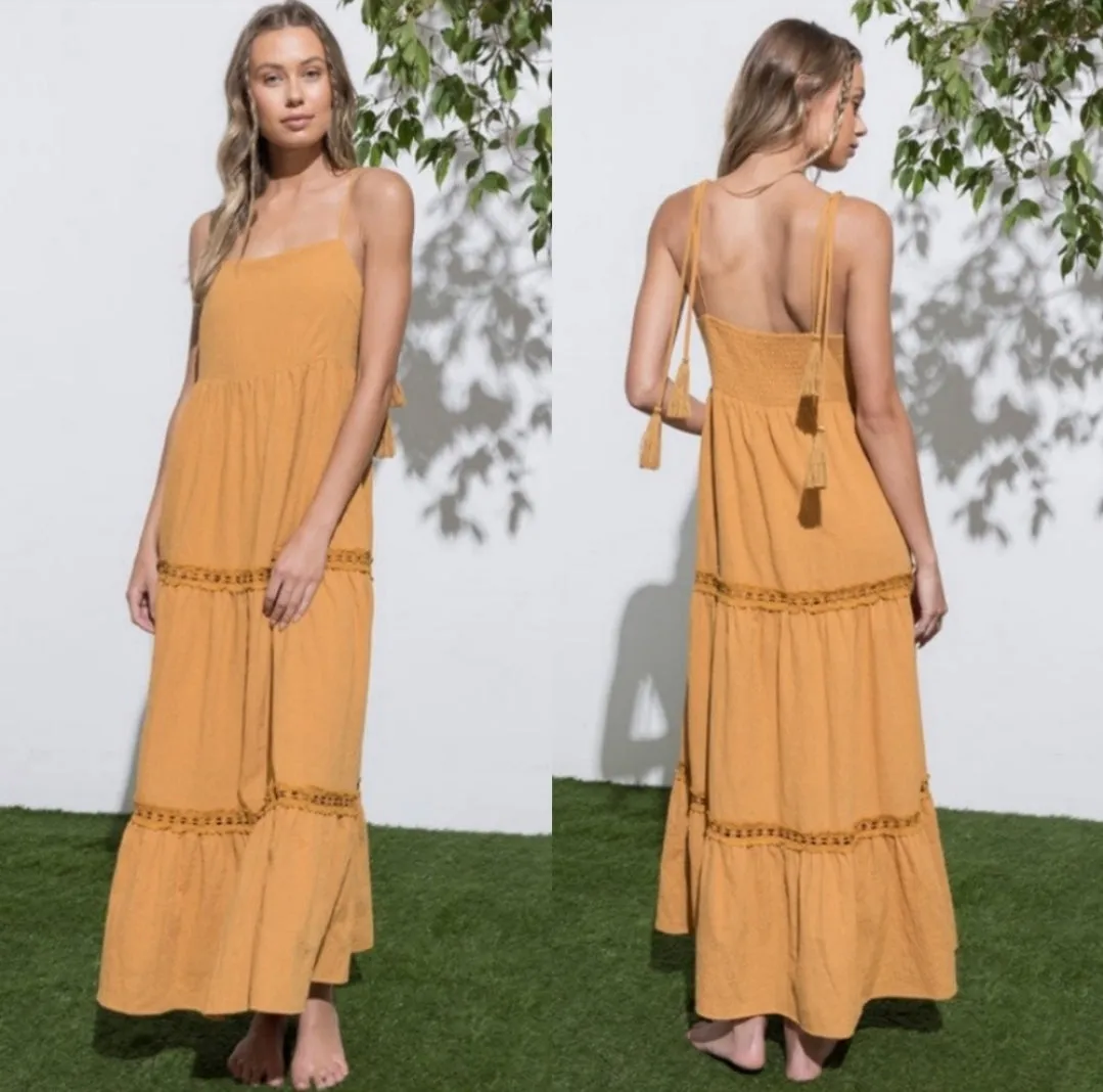 Tassel Tie Maxi Dress