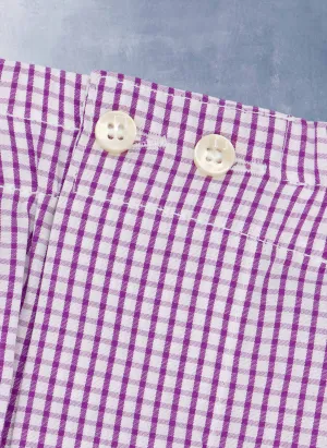 The Perfect Boxer Short in Small Purple and White Windowpane