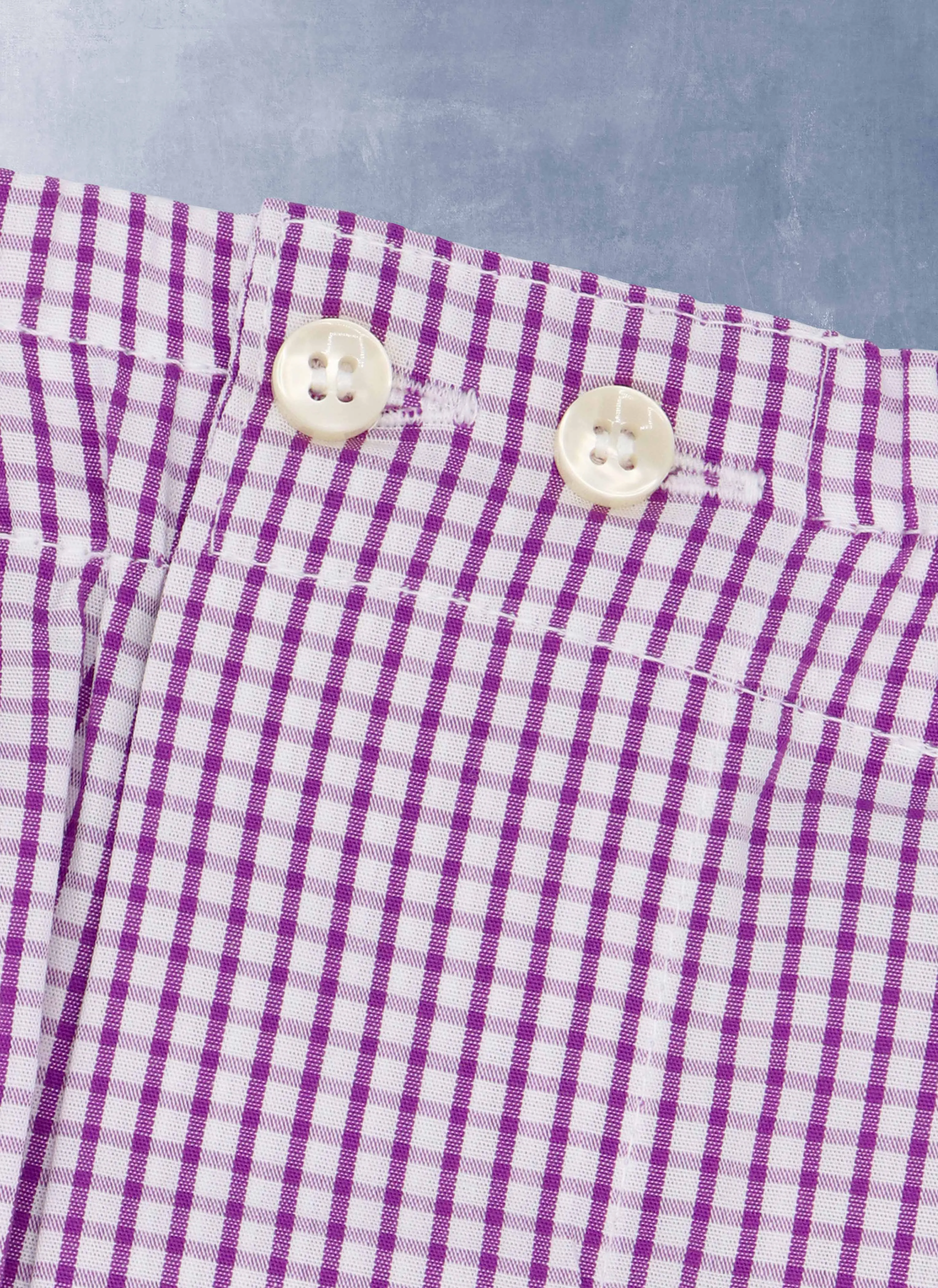 The Perfect Boxer Short in Small Purple and White Windowpane