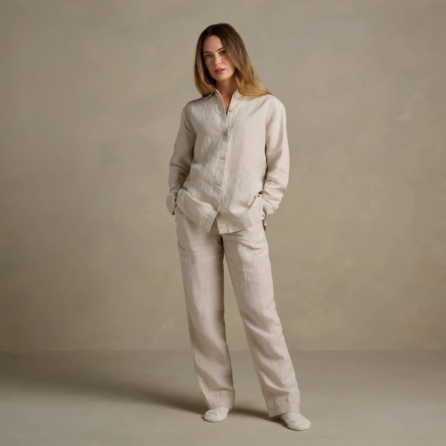 The Women's Linen Trouser - Clay