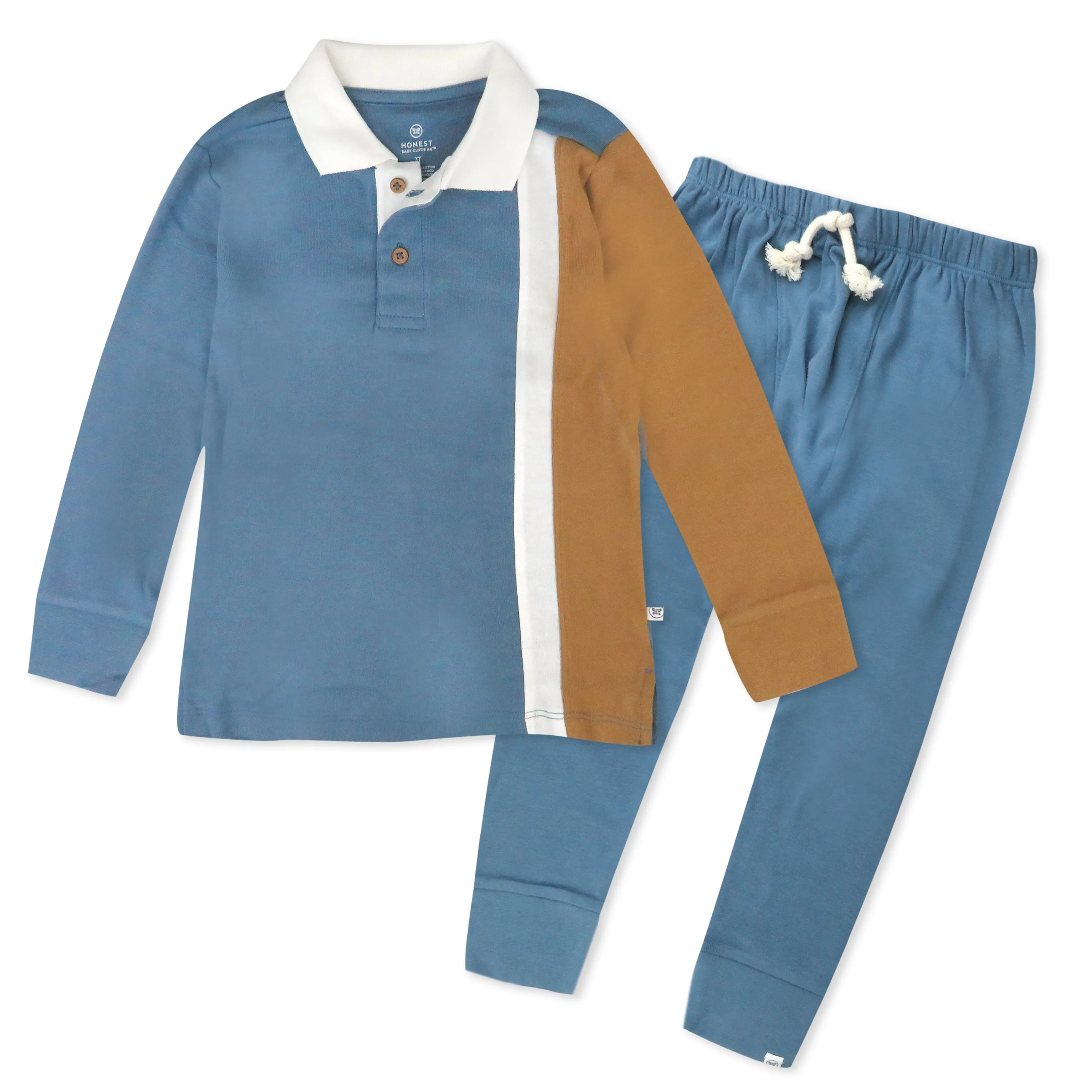 Toddler Long Sleeve Rugby Polo Shirt & Pant Set