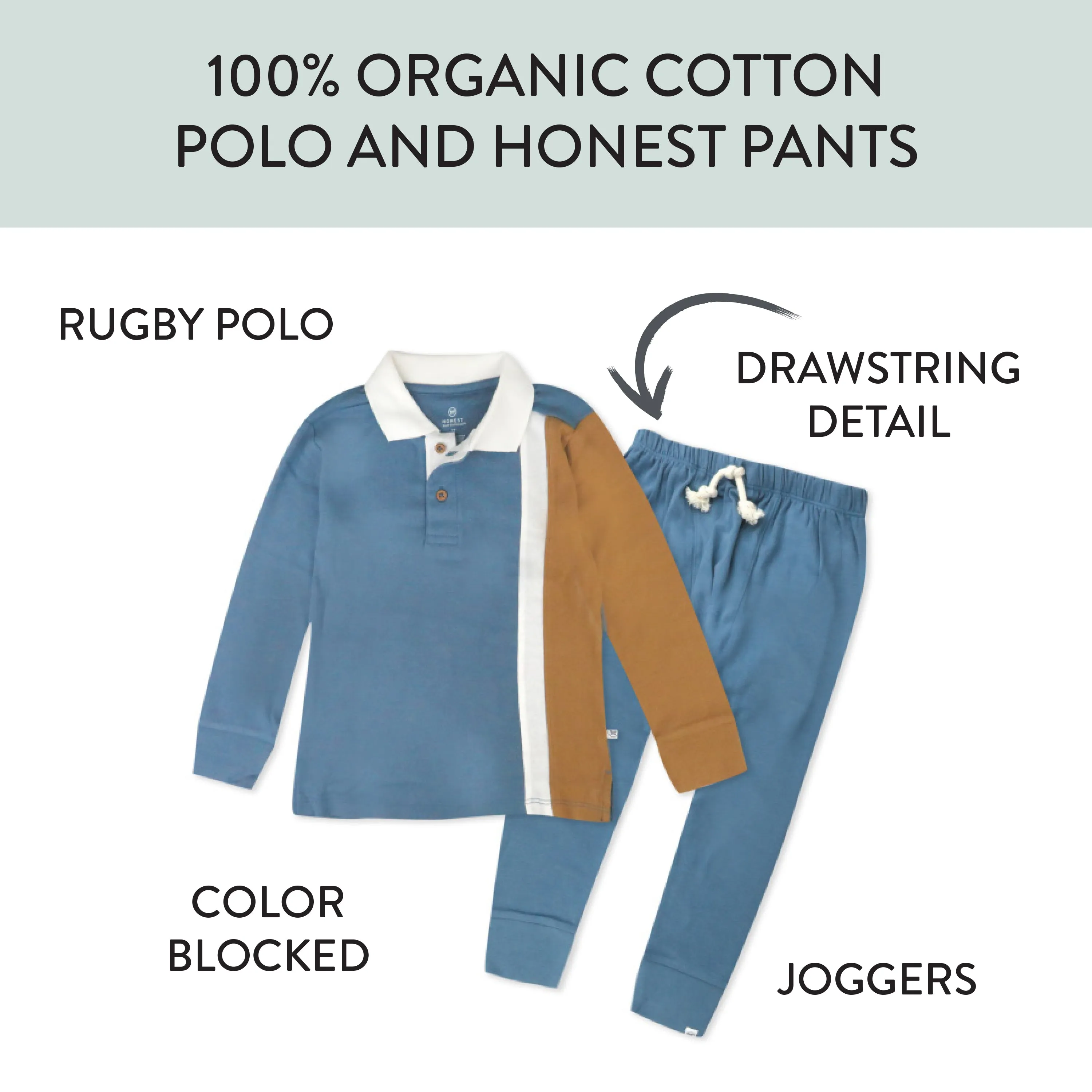 Toddler Long Sleeve Rugby Polo Shirt & Pant Set