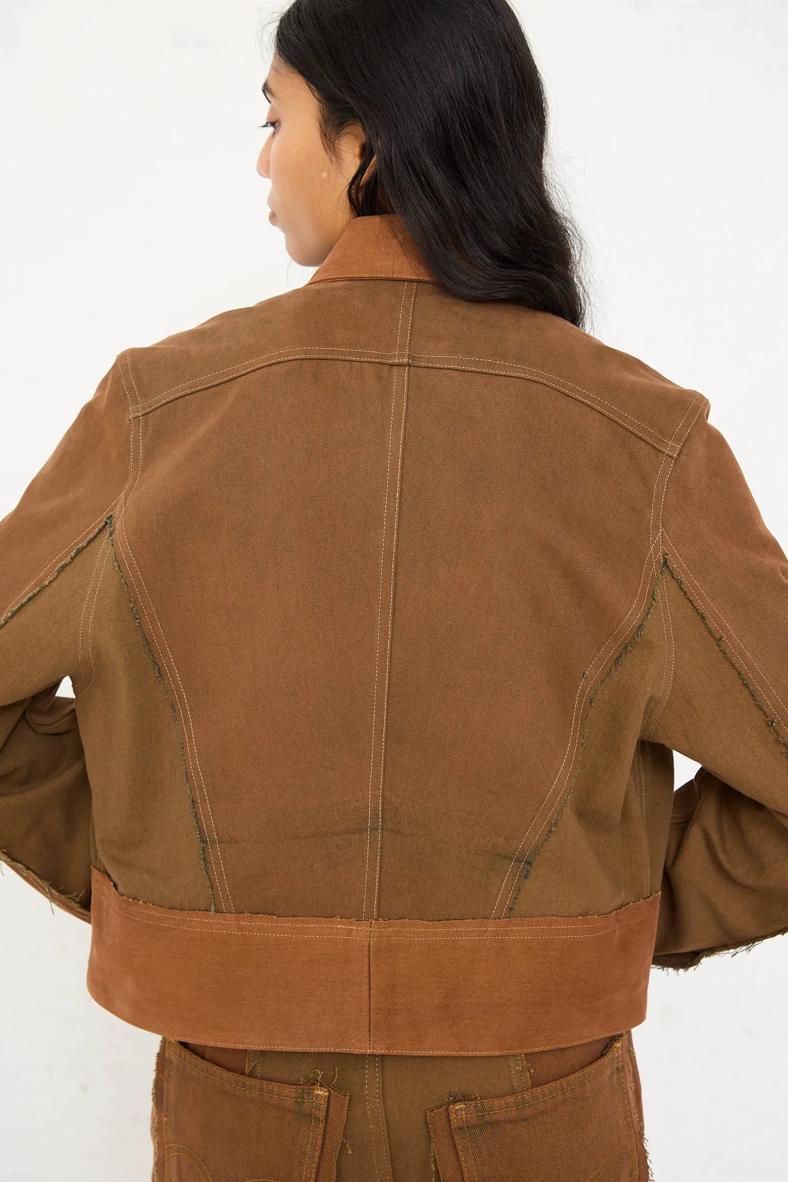 Upcycled Denim Cangaço Jacket in Brown