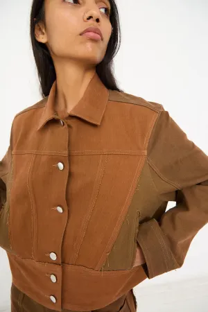 Upcycled Denim Cangaço Jacket in Brown