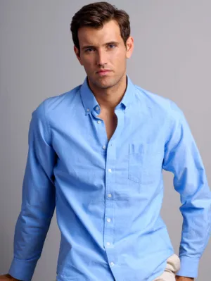 VEDONEIRE<BR>
Long Sleeve Oxford Shirt<BR>
Blue, Pink, White<BR>