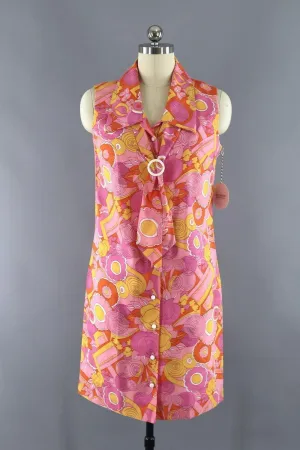 Vintage 1960s Mod Pink Shift Dress