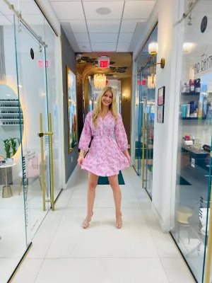 Violet sundress in paisley print in lavender