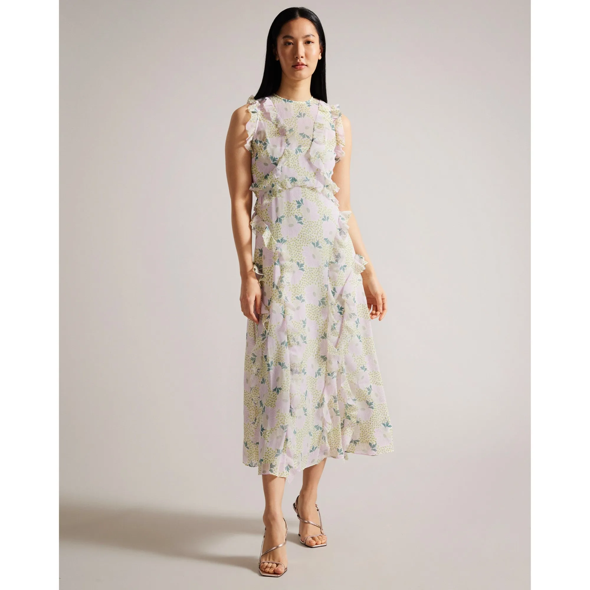 Women Wmd-Calinia-Sleeveless Waterfall Midi Dress - Lilac