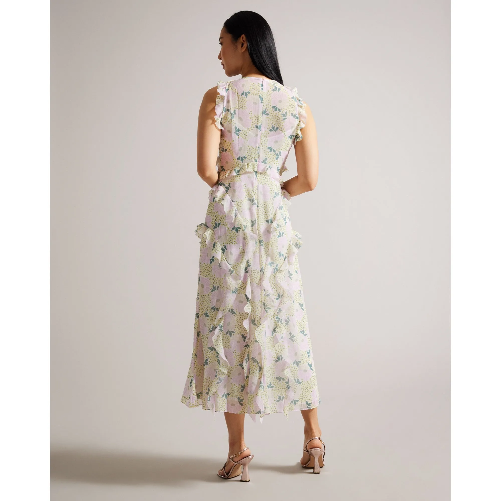Women Wmd-Calinia-Sleeveless Waterfall Midi Dress - Lilac