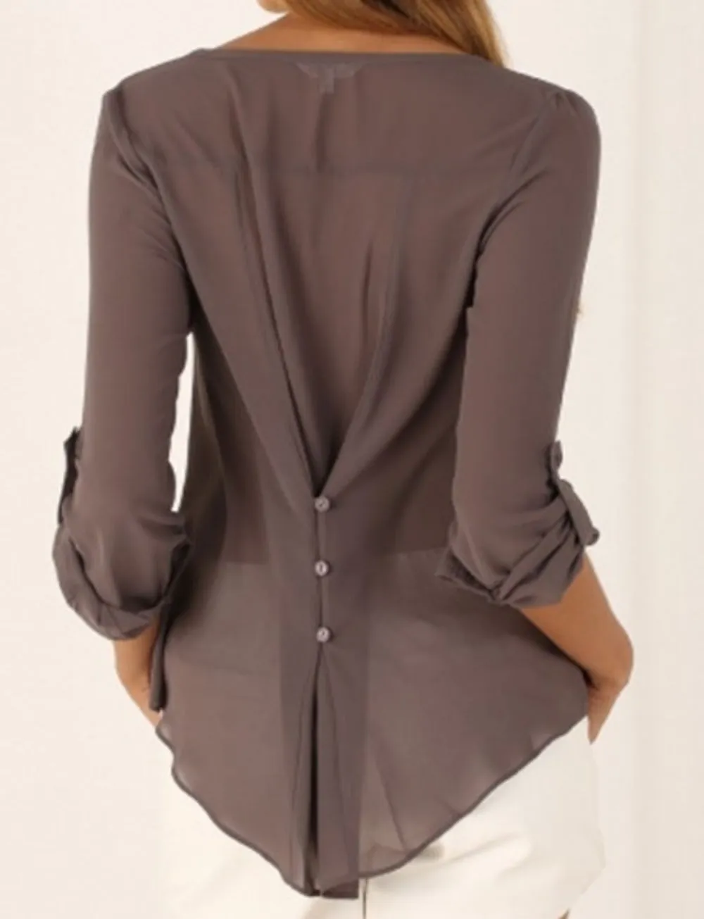 Womens Chiffon V Neck Blouse