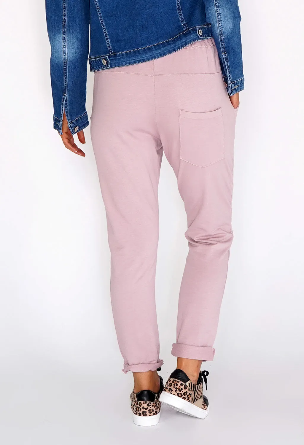 Zapara Pink Joggers with Turned Up Leg