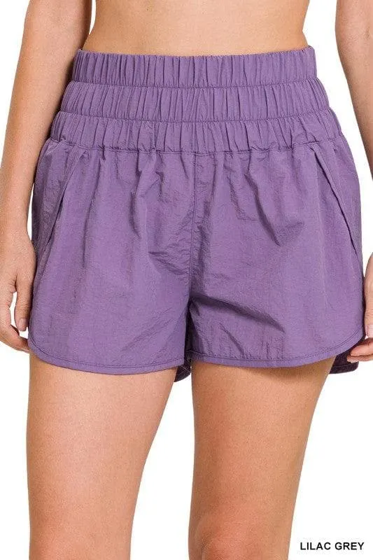 ZENANA Running Shorts Smocked Waist