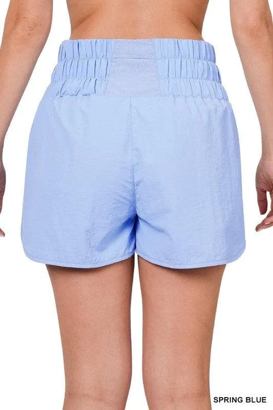 ZENANA Running Shorts Smocked Waist